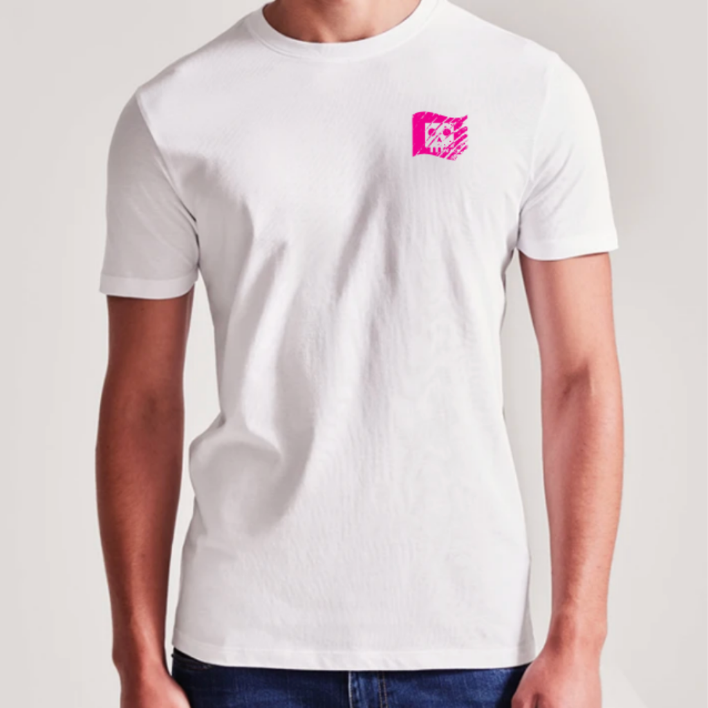ADULT t-shirt with pink flag