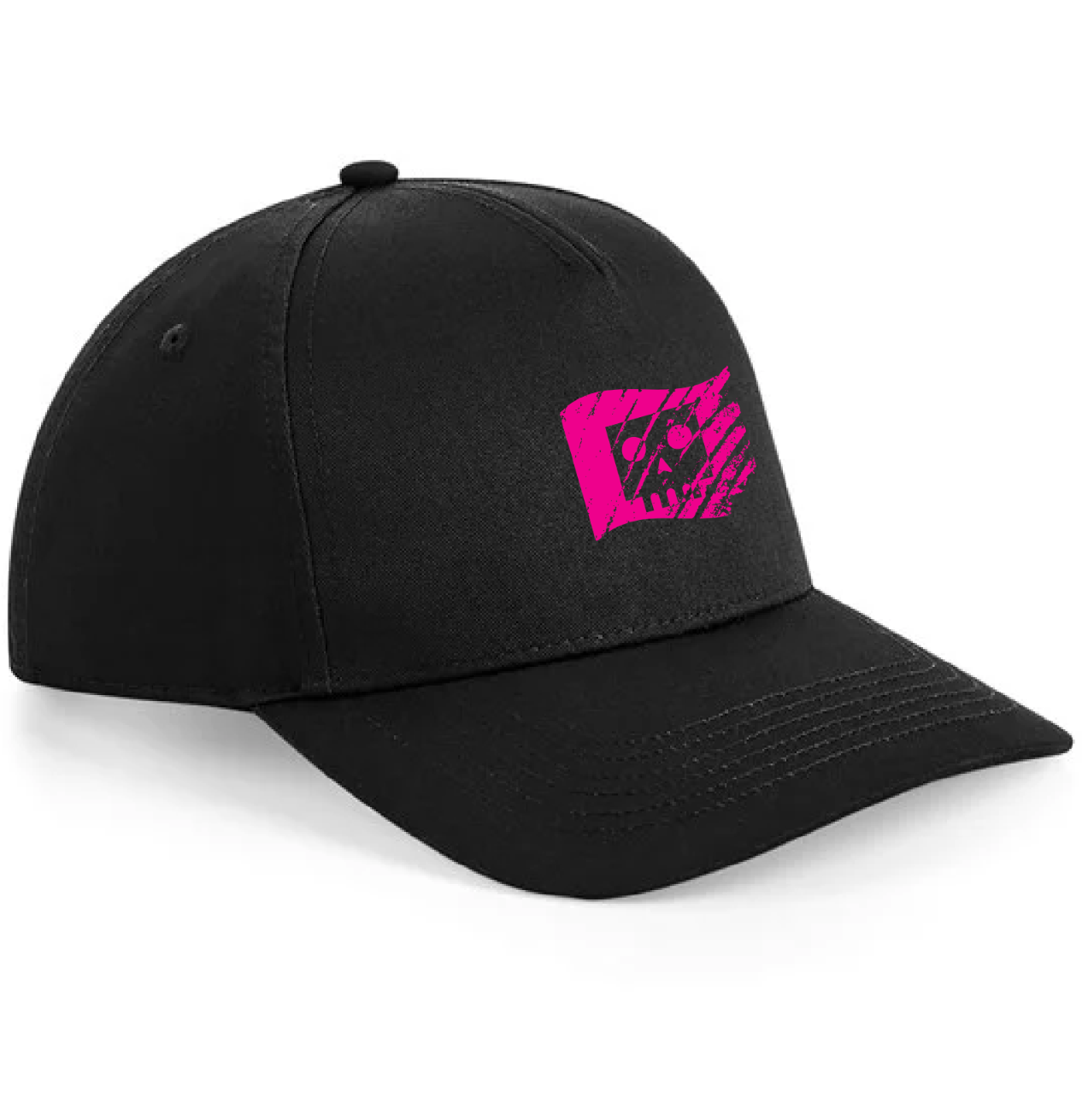 Black and pink skull flag cap
