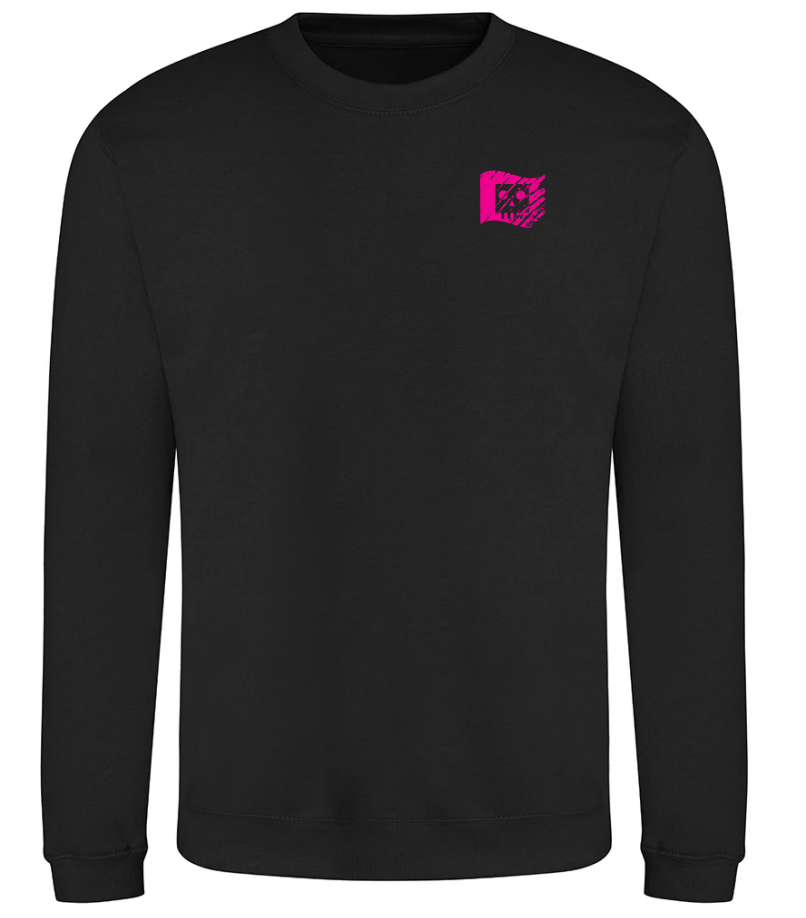 ADULT black sweatshirt with pink flag